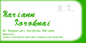 mariann koroknai business card